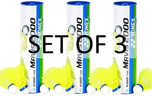 Yonex Mavis 2000 Nylon Badminton Shuttlecock (Yellow 3 Tubes)